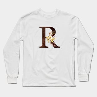 Floral Monogram R Lovely Autumn Foliage Long Sleeve T-Shirt